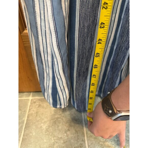 Luxology Womens Size 8 14x52 Cold-Shoulder Maxi Dress Striped Flowy Summer Dress - Picture 7 of 8